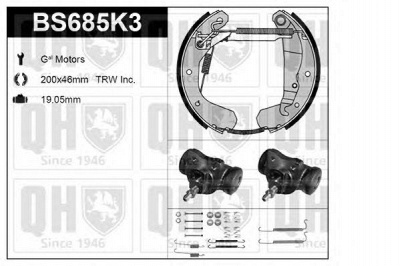 QUINTON HAZELL bs685k3 -  Комплект тормозов, барабанный тормозной механизм